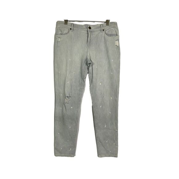 LOFT Women's Relaxed Skinny Railroad Striped Jeans Size 27/4, NWT - Picture 6 of 16